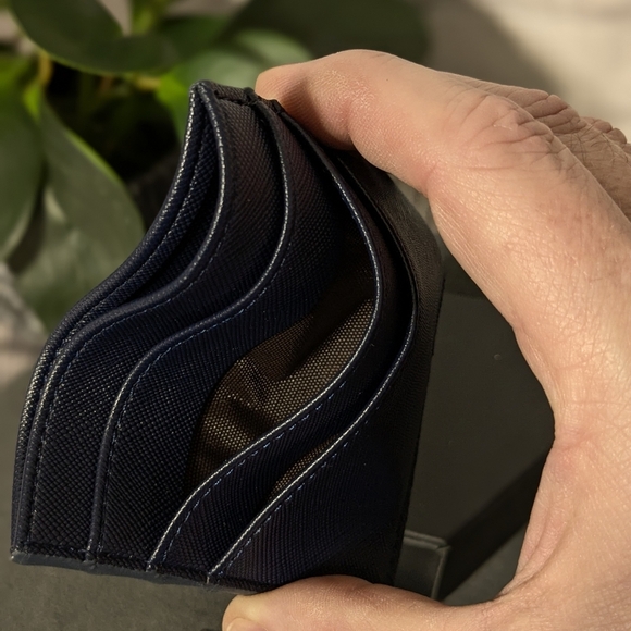 Prada front pocket wallet card case, navy blue - Picture 7 of 14